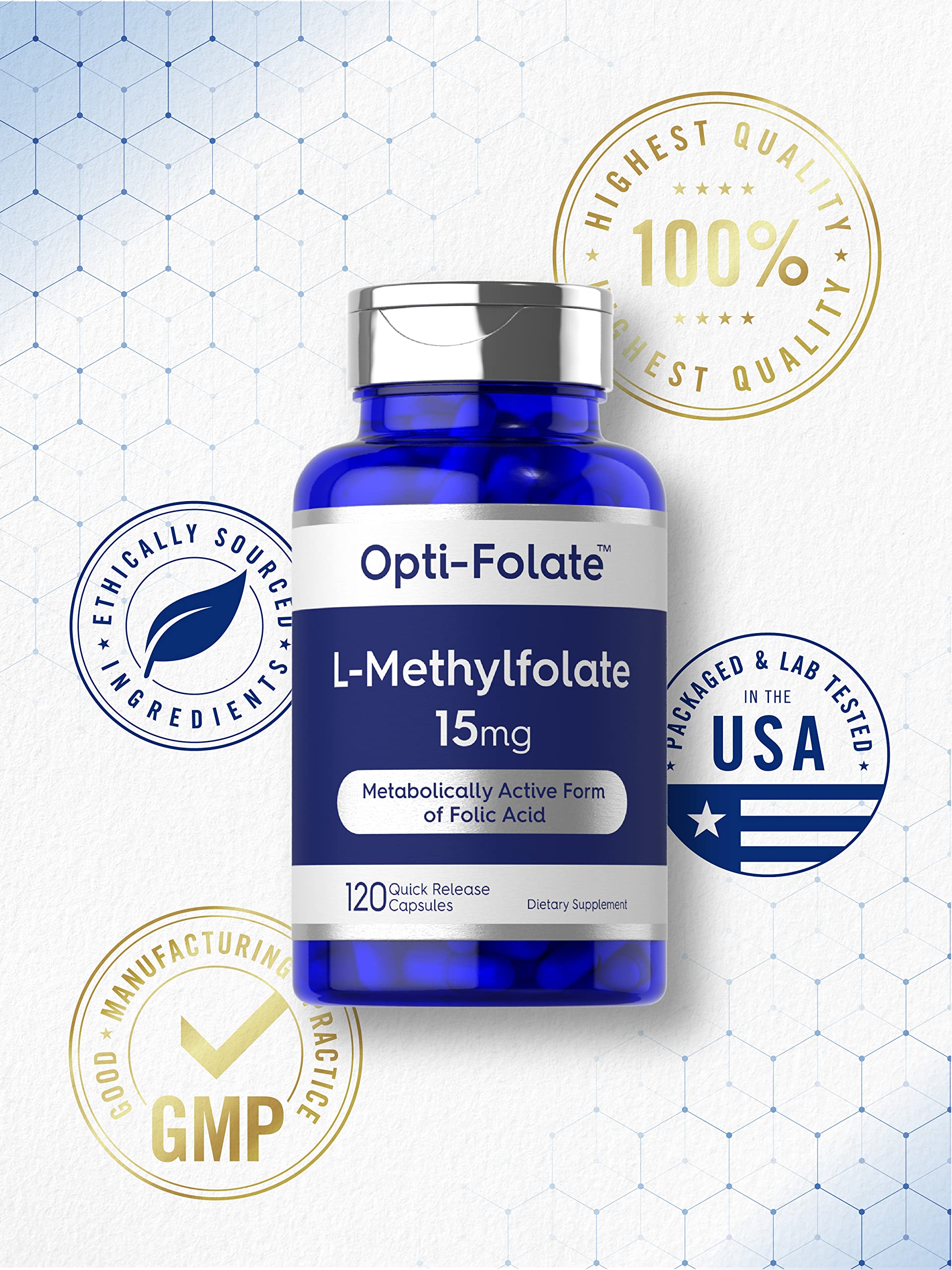 Gluten-free symbol on Carlyle L-Methylfolate bottle