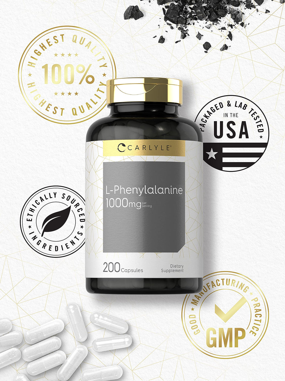 Ingredient list close-up notes gluten-free and allergen-free claims.