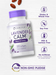Carlyle Lavender Pills label detail noting gluten-free and non-GMO.