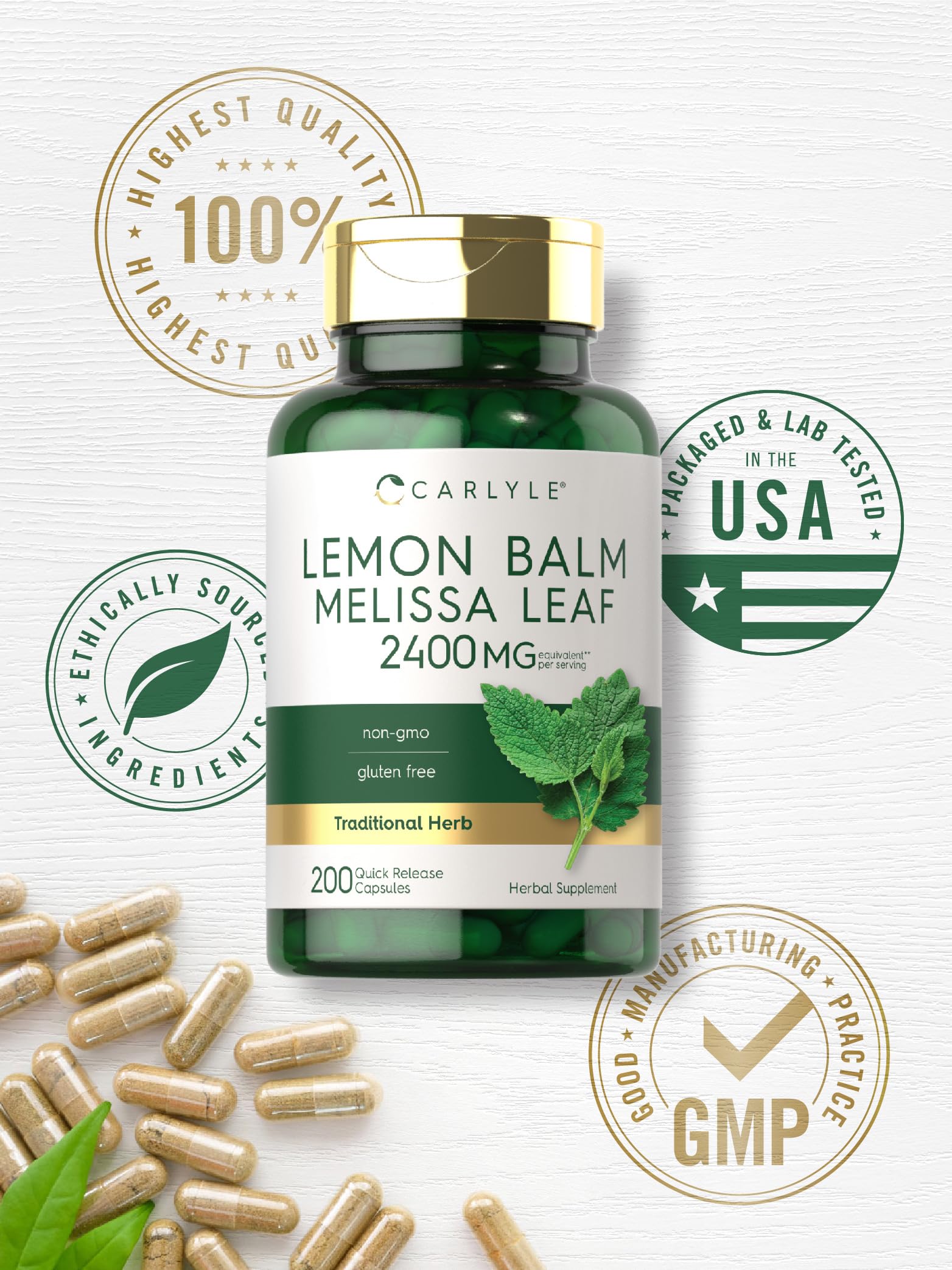 Product packaging box highlighting premium, lab-tested ingredients.
