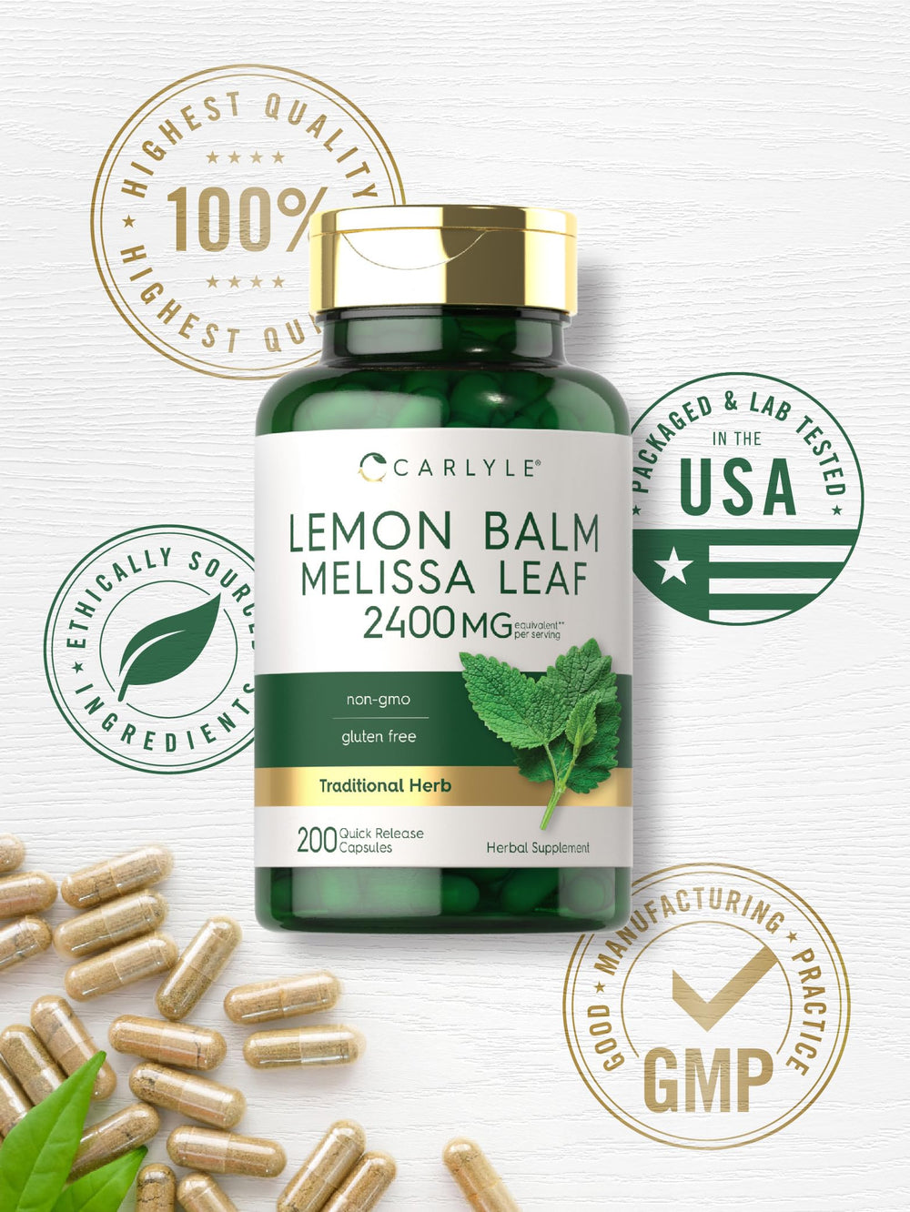 Product packaging box highlighting premium, lab-tested ingredients.
