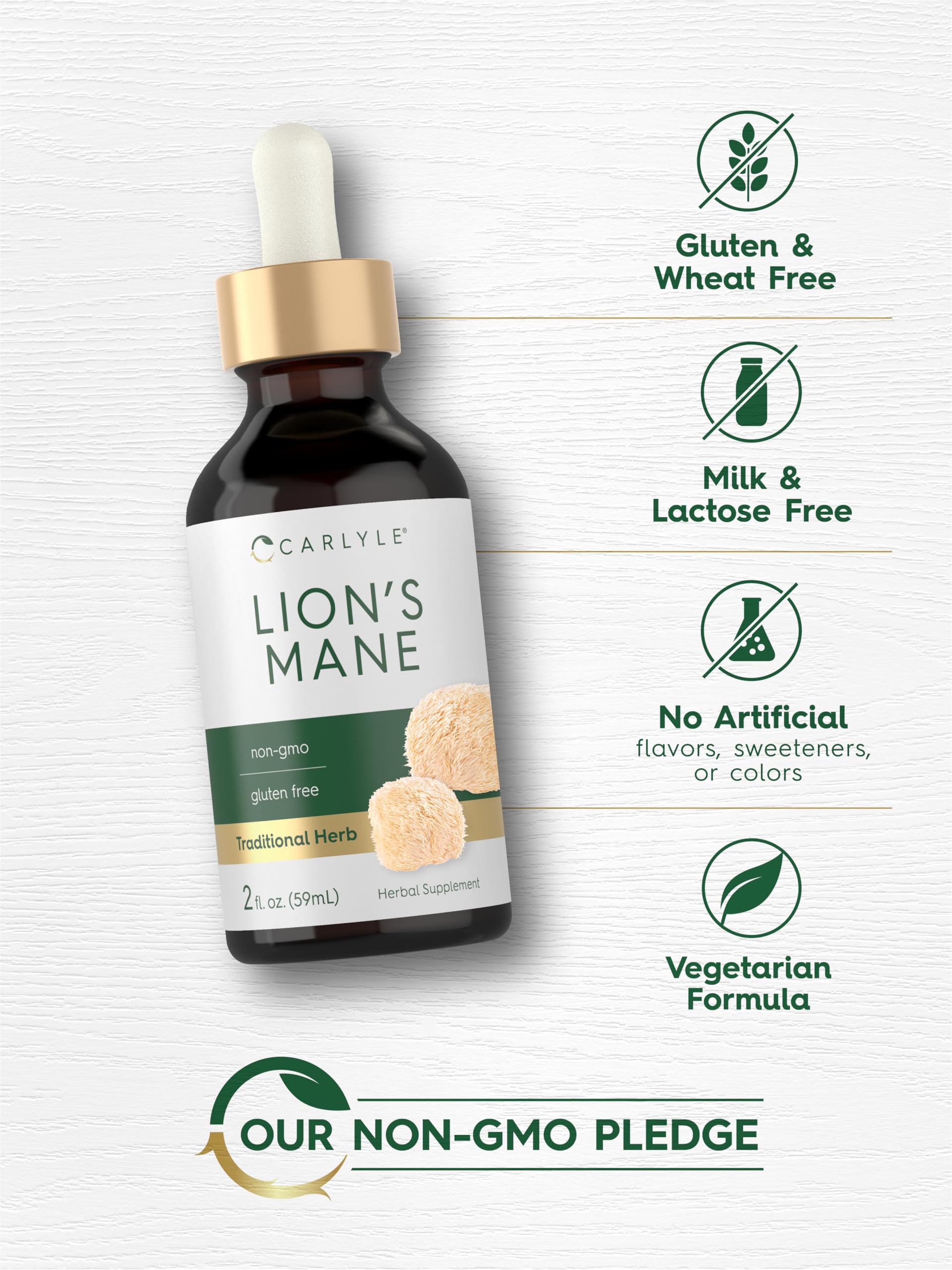 Carlyle Lions Mane packaging view reinforcing quality promise.