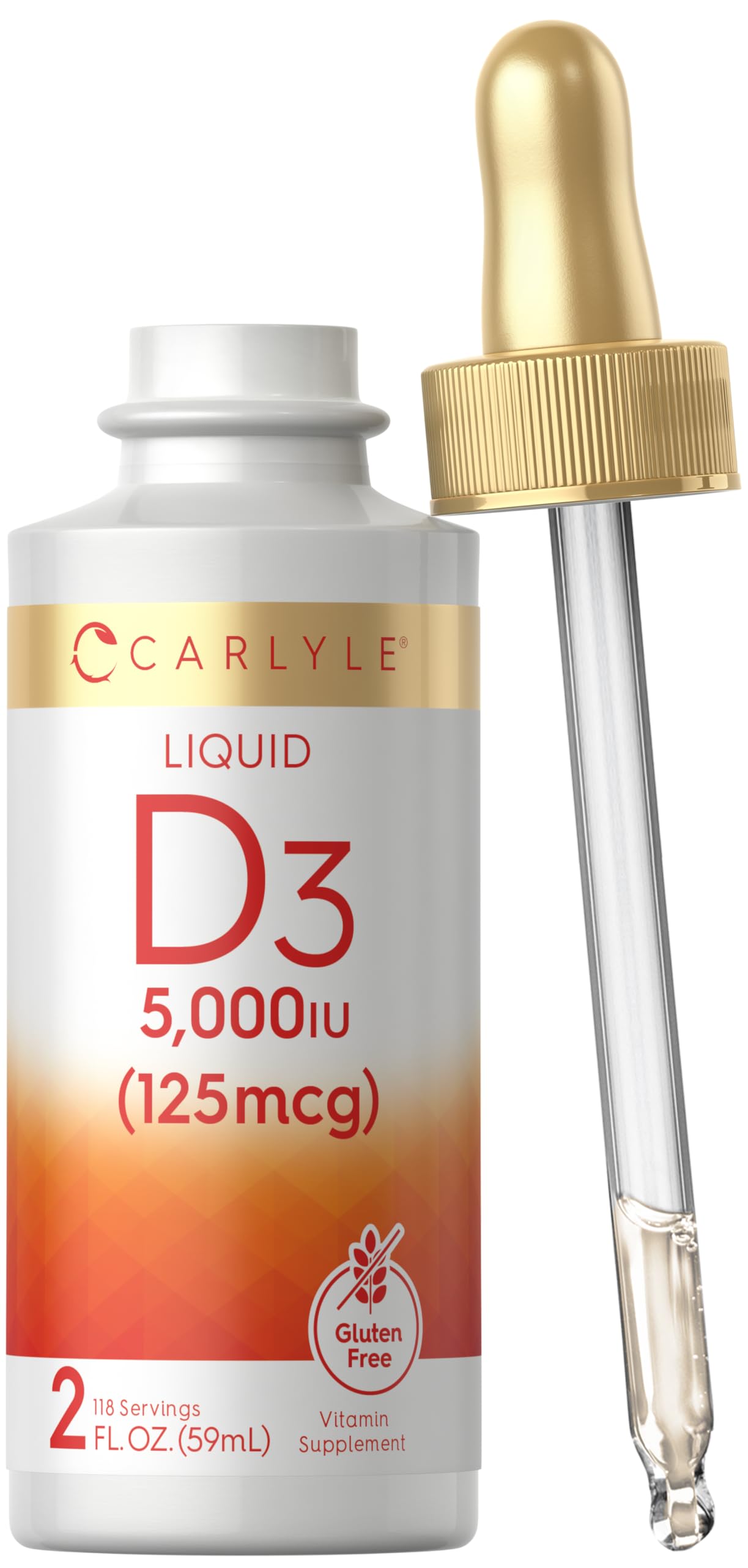 Carlyle Liquid D3 bottle, convenient daily supplement for wellness.