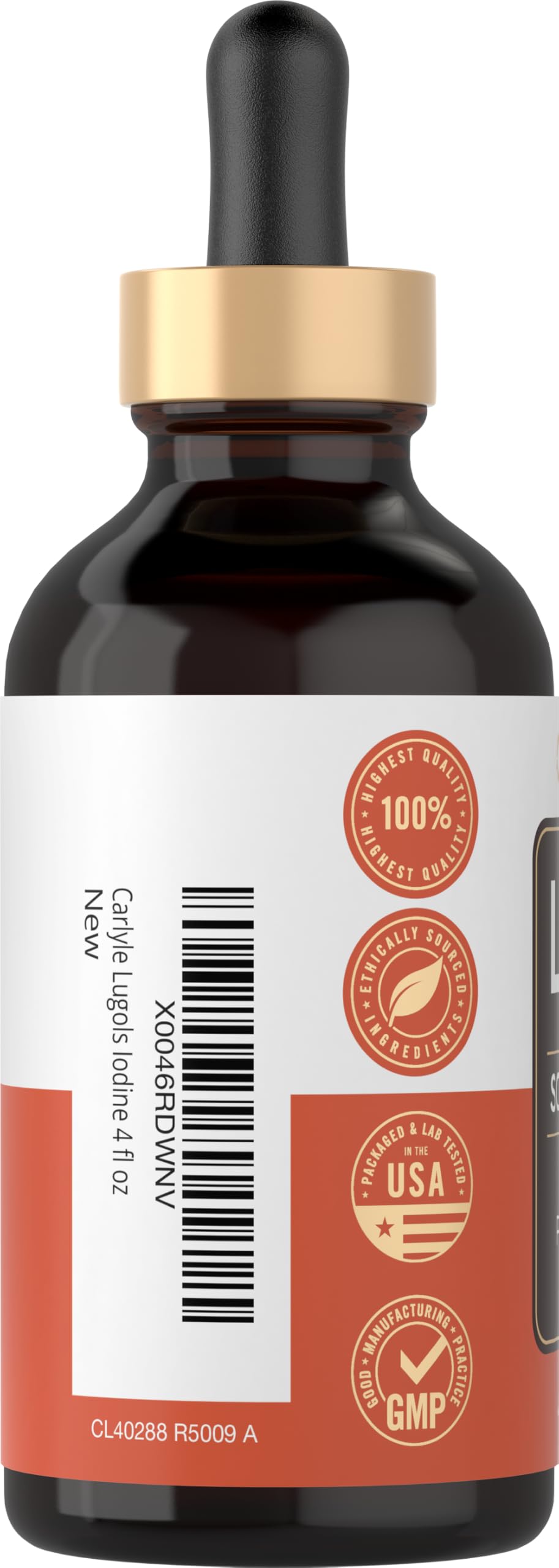 Carlyle Lugols Iodine 2% label with clear details for quick identification