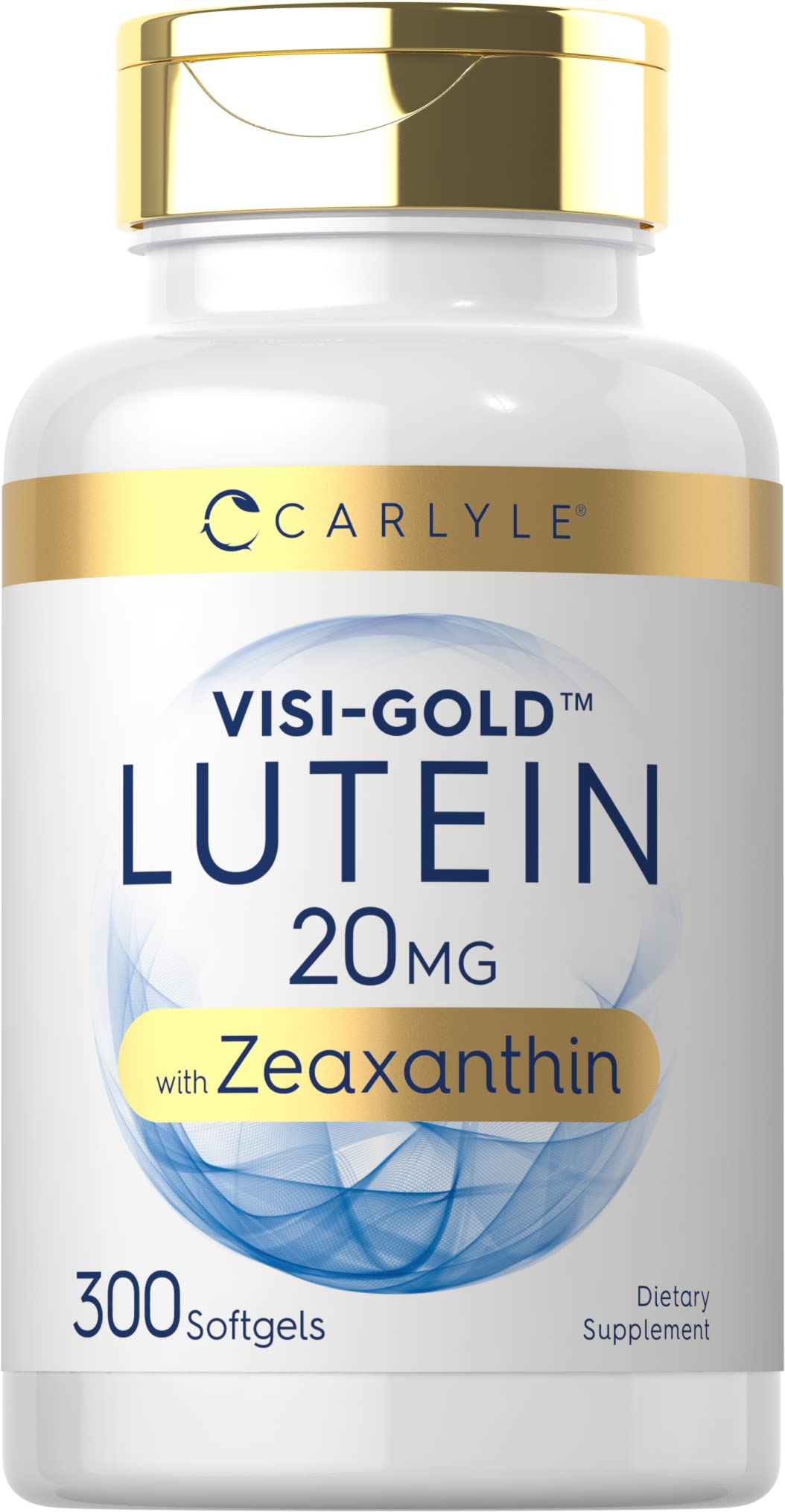 Carlyle Lutein & Zeaxanthin 20mg bottle front supports daily eye health goals.