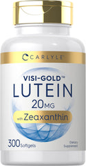 Carlyle Lutein & Zeaxanthin 20mg bottle front supports daily eye health goals.