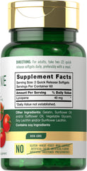 Carlyle Lycopene softgels closeup showing vibrant red capsules for daily supplementation.