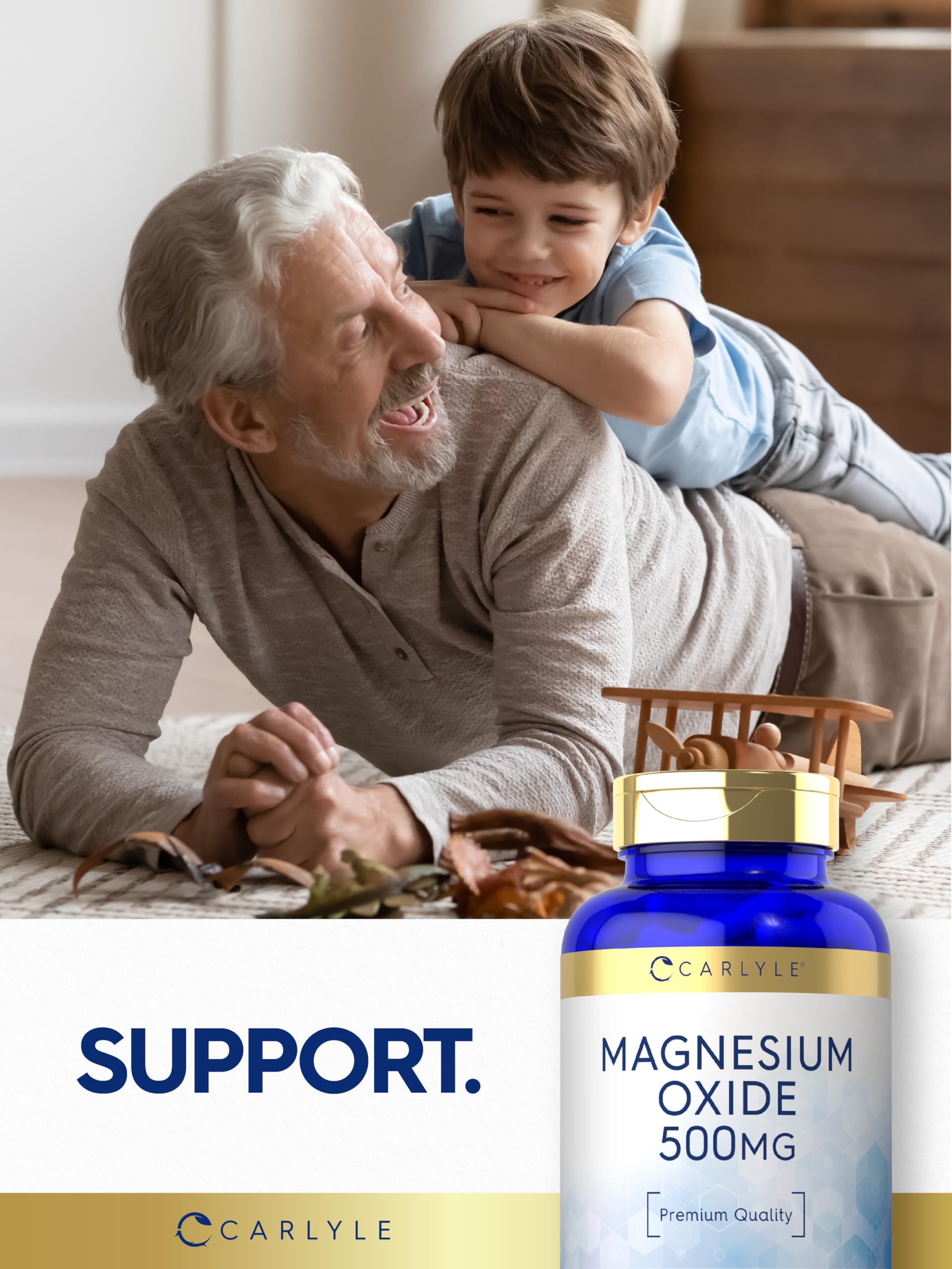 Carlyle Magnesium Oxide 500 mg tablet dispenses smoothly for easy daily use.