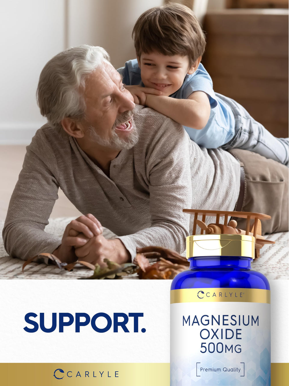 Carlyle Magnesium Oxide 500 mg tablet dispenses smoothly for easy daily use.