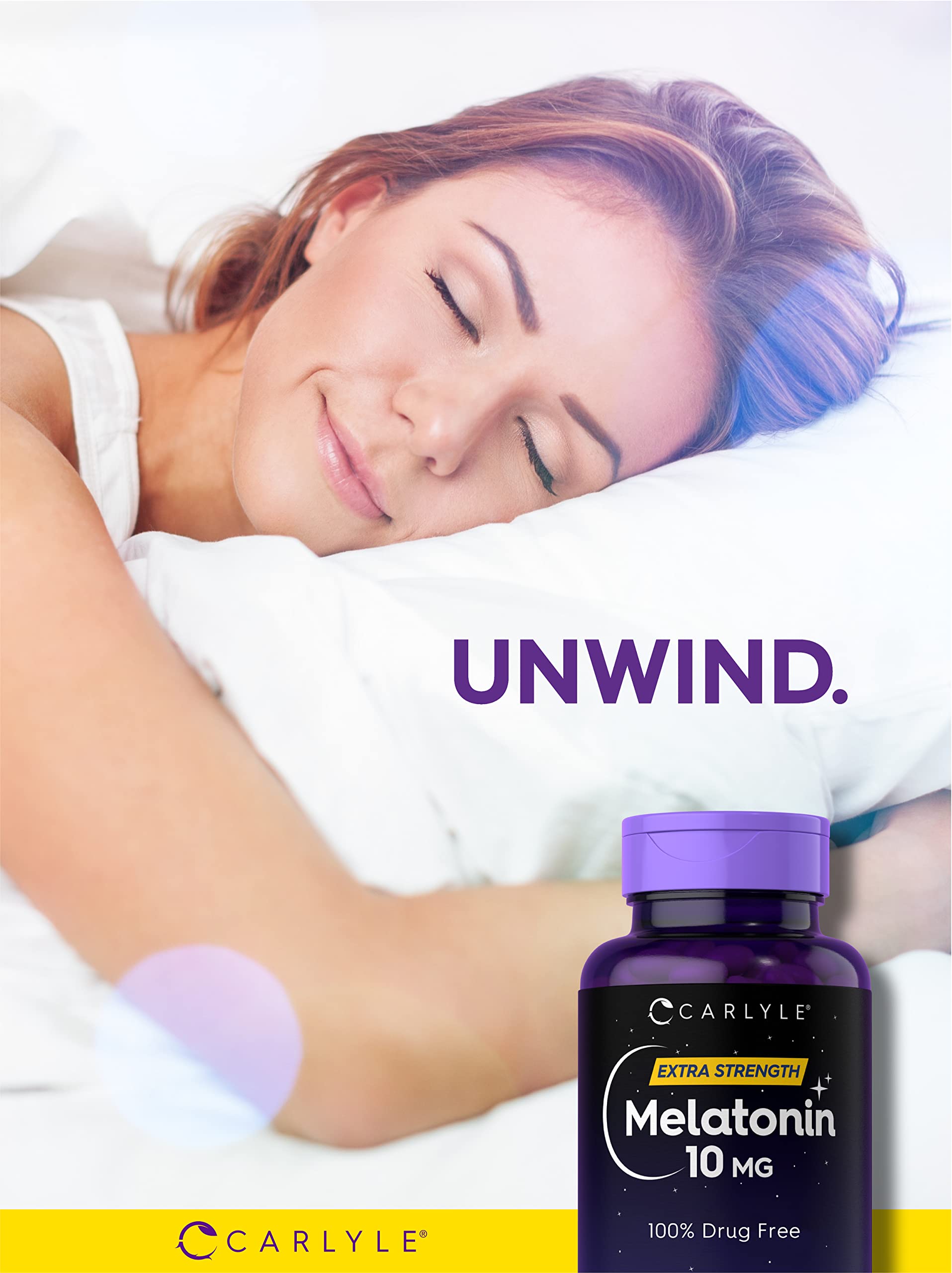Non-GMO formula highlight for Carlyle Melatonin 10mg as a clean choice.