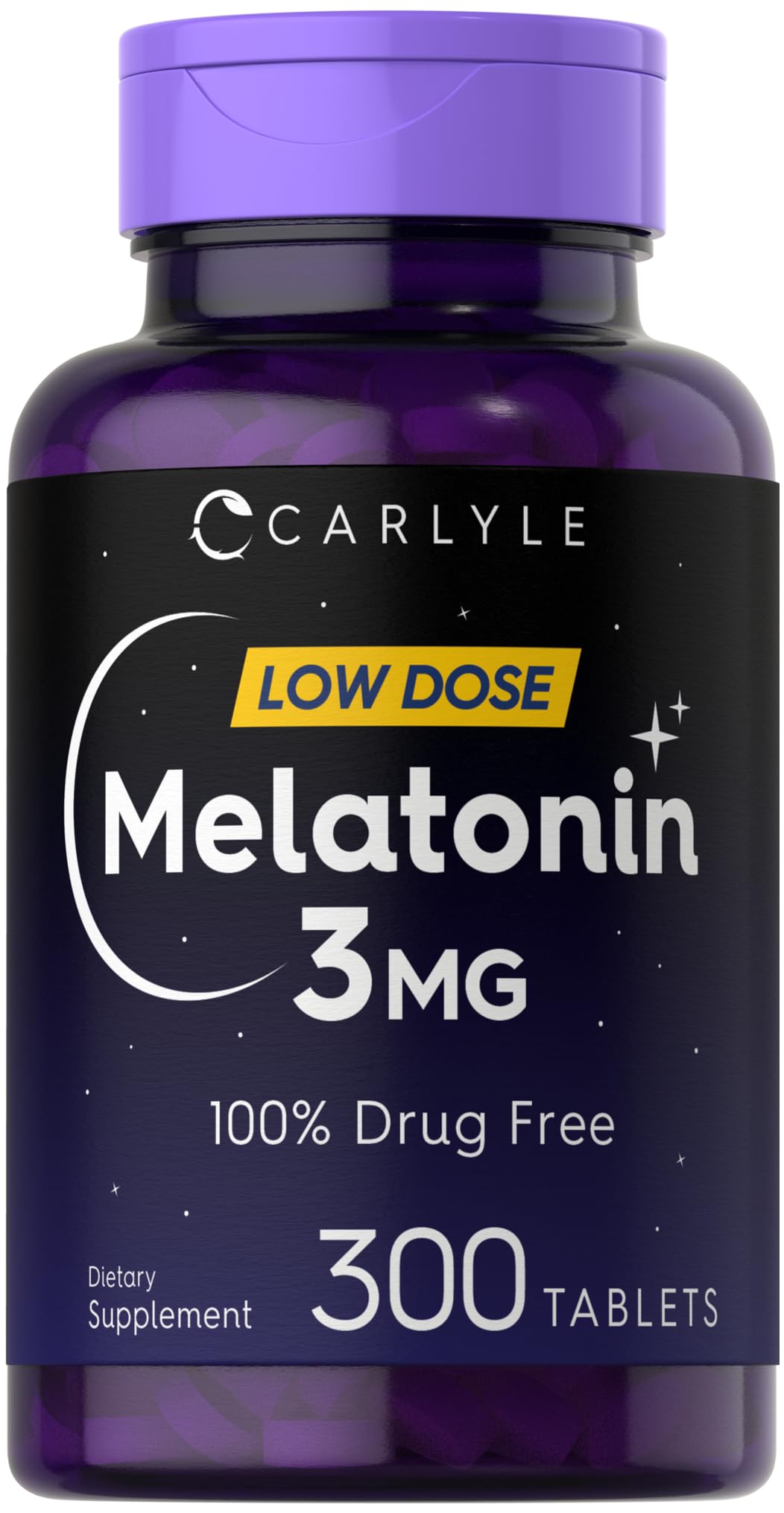Carlyle Melatonin 3mg tablets in bottle for nightly sleep support