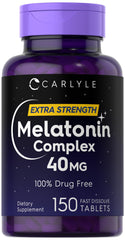Carlyle Melatonin 40mg Complex bottle front supports a simple nightly routine