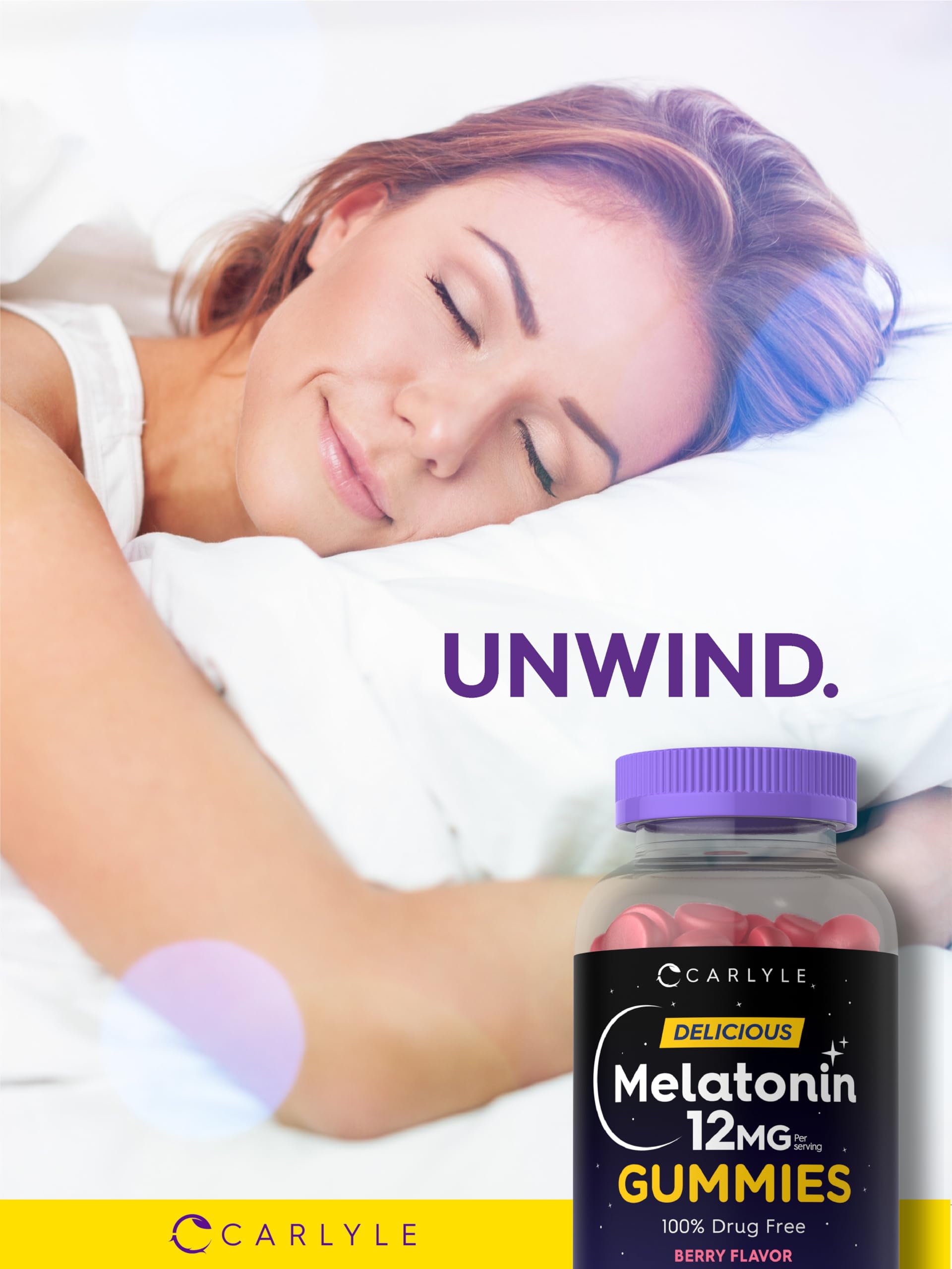 Carlyle Melatonin Gummies ingredients graphic hints at purity and quality