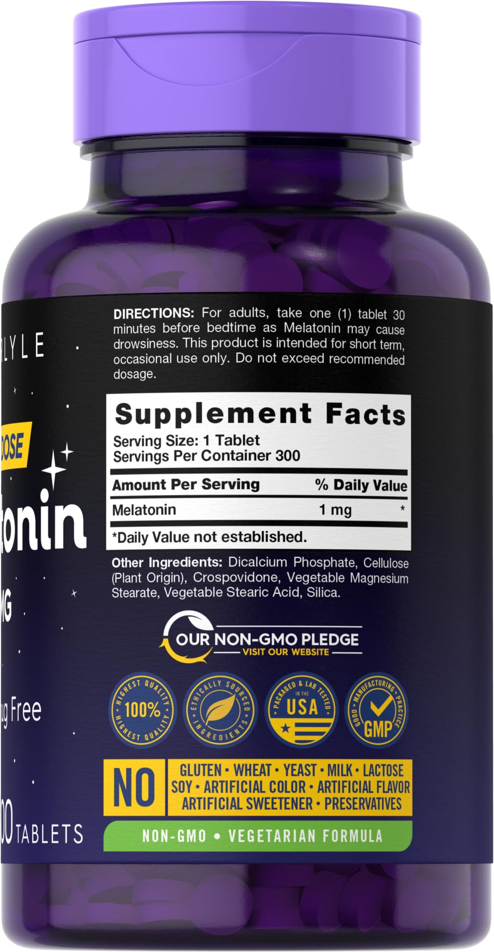 Close‑up of Carlyle Melatonin tablets in blister