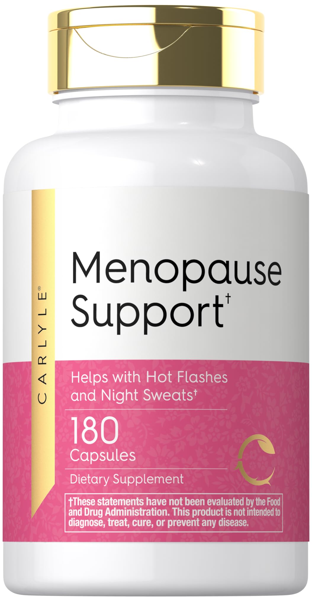 Carlyle Menopause Supplement bottle showing balanced herbal formula for comfort.