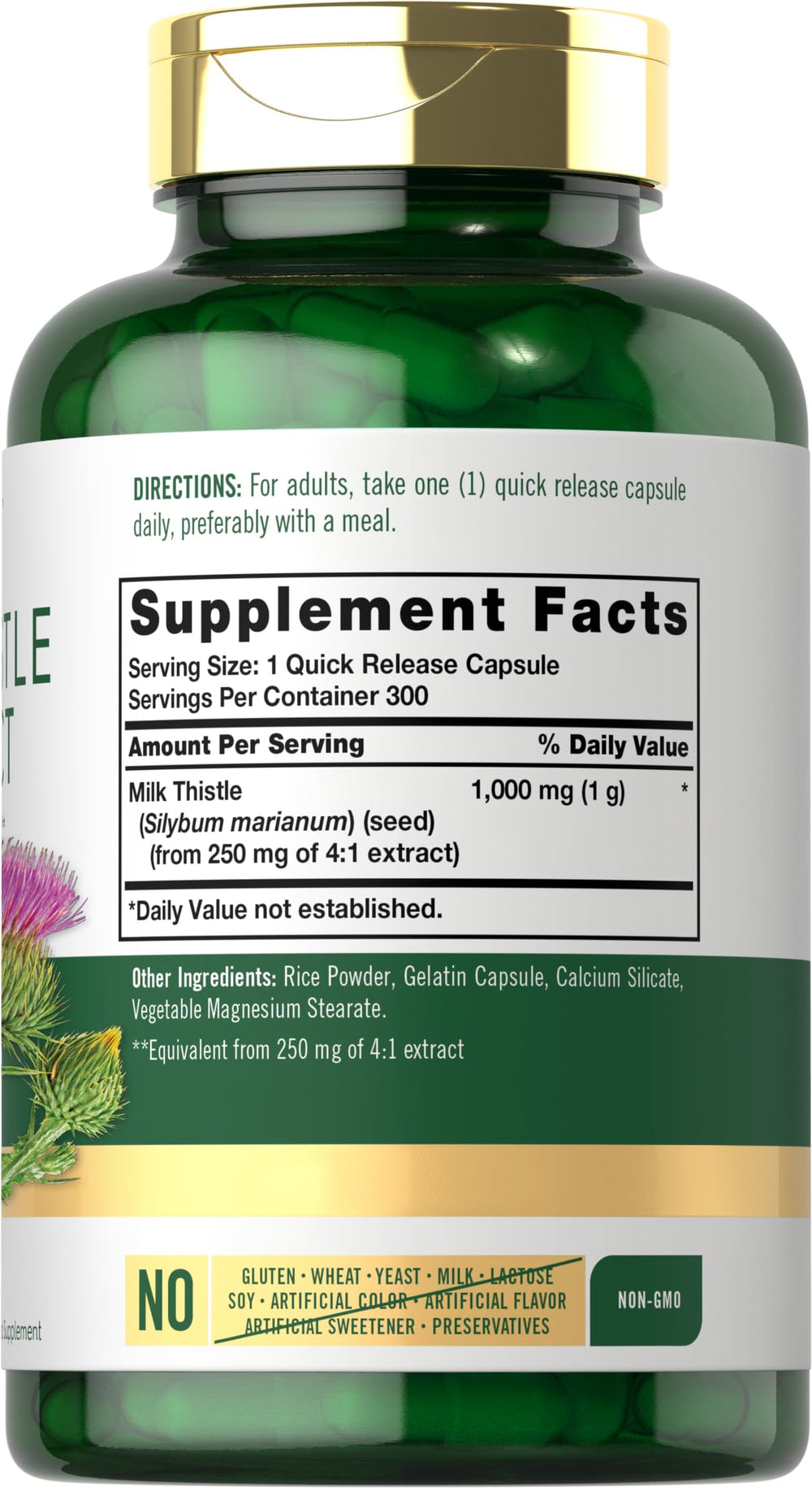 Carlyle Milk Thistle capsules container, quick-release design for easy daily use.