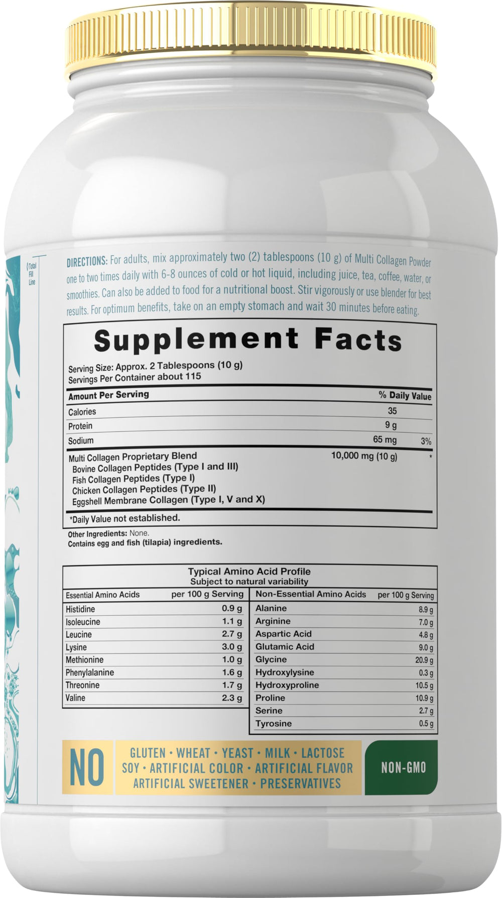 Carlyle Multi Collagen Peptides Powder scoop ready for a 10 g serving.
