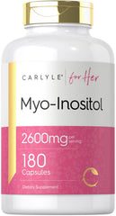 Carlyle Myo-Inositol 2600mg bottle on shelf supports daily wellness.