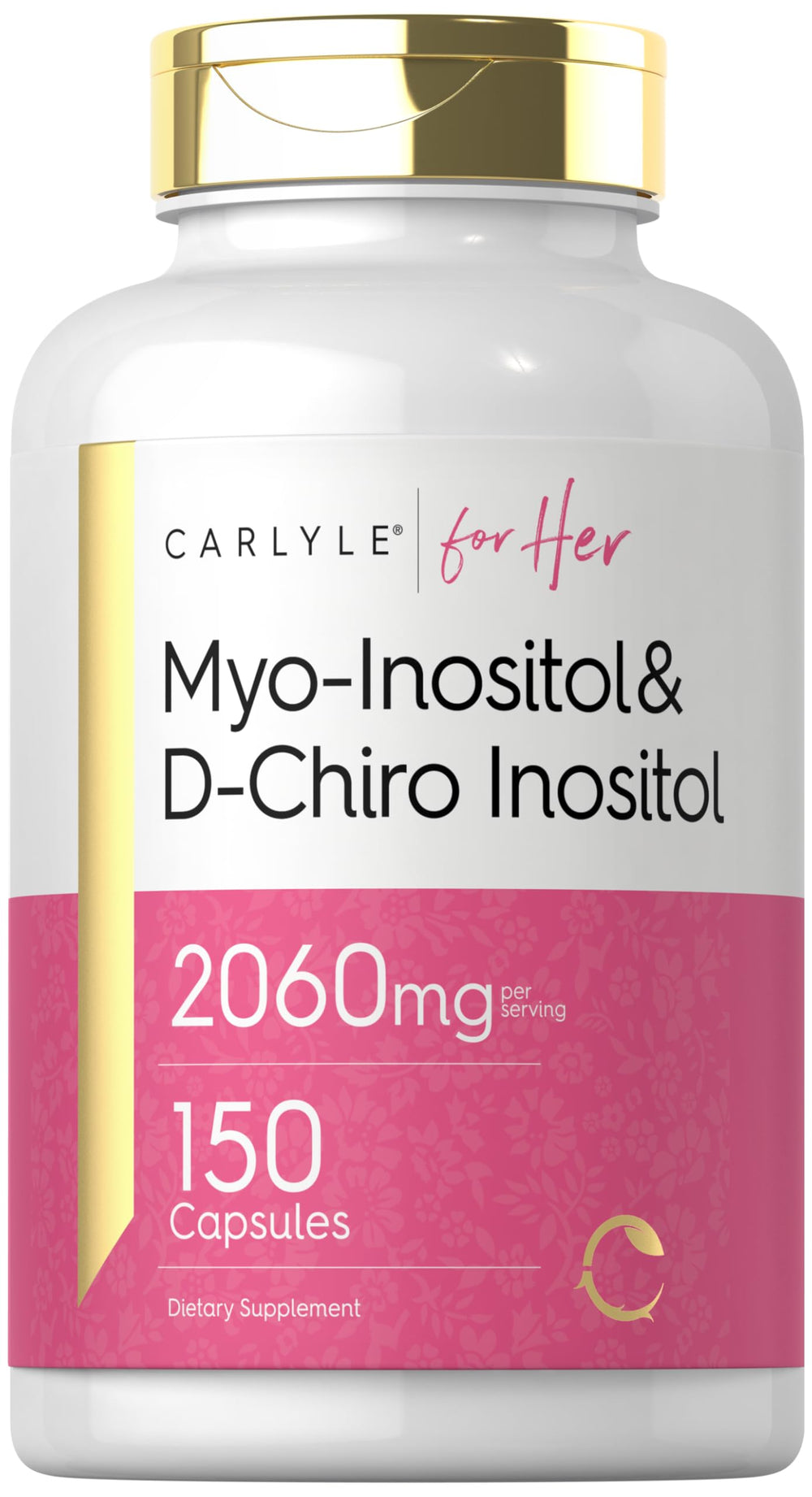 Carlyle Myo-Inositol and D-Chiro Inositol bottle front for daily wellness support
