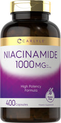 Carlyle Niacinamide 1000 mg bottle front, highlighting high potency daily use
