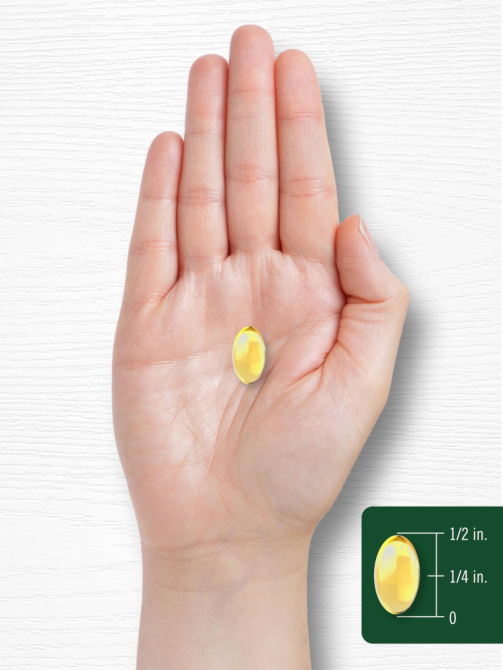 Side-view bottle label showcases a 250 count bottle for long-term daily use.