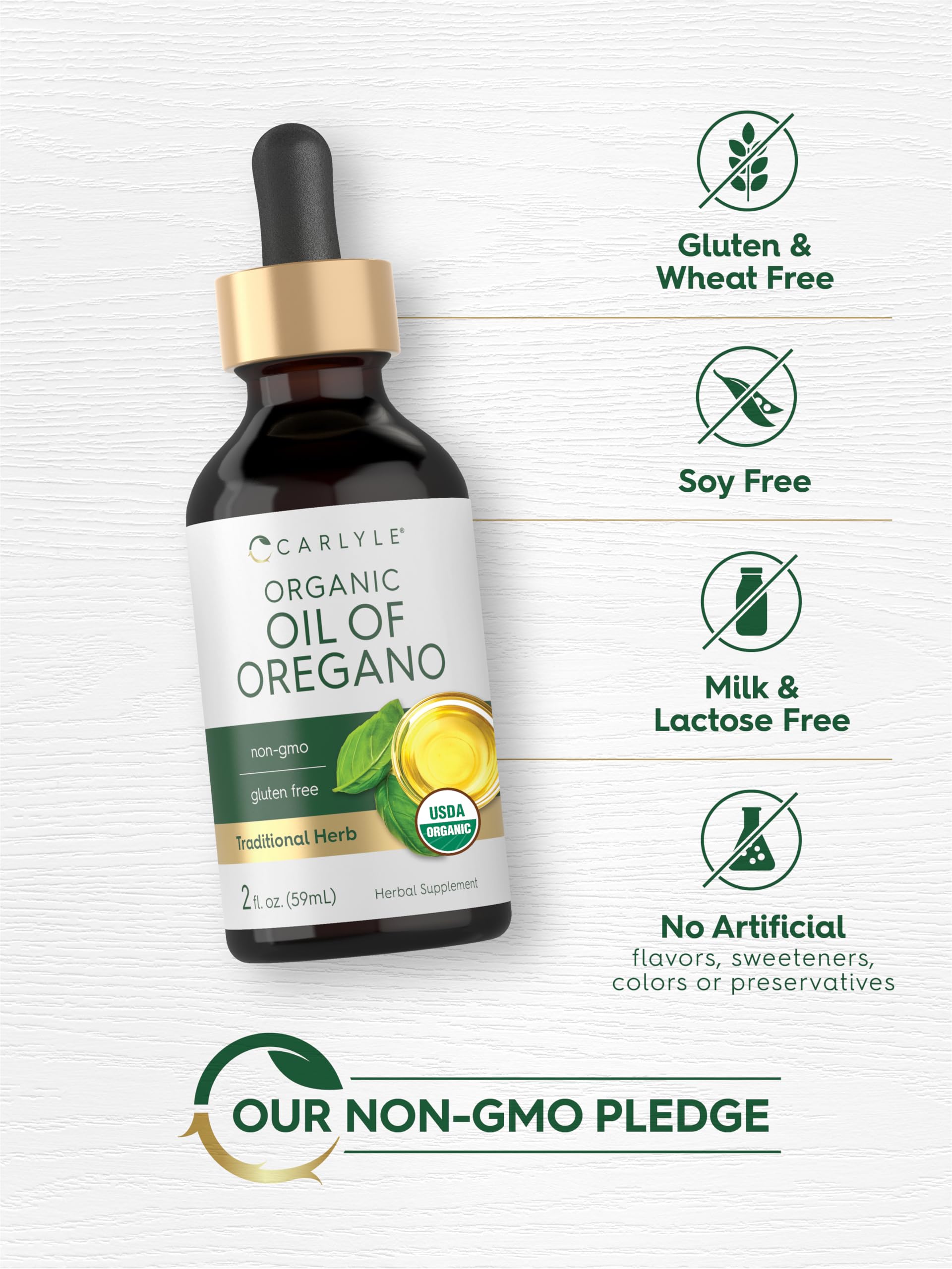 Pouring Carlyle oregano drops into a cup for easy blending
