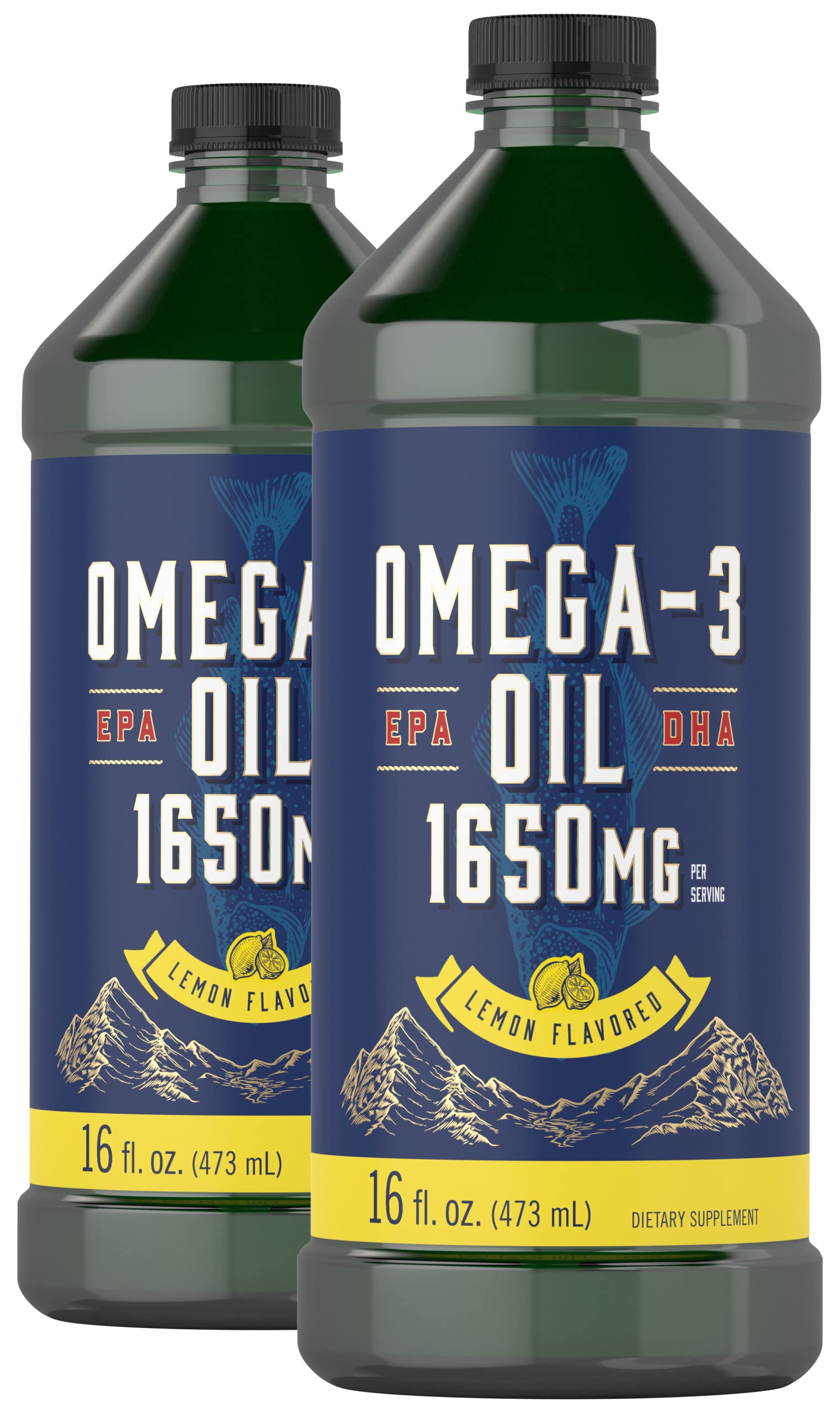 Carlyle Omega 3 bottle front view with lemon flavor and purity emphasis