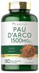 Carlyle Pau D'Arco bottle with capsules for daily herbal support