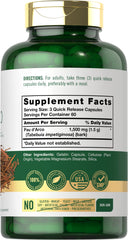 Carlyle Pau D'Arco capsules close-up showing natural, quick-release formula