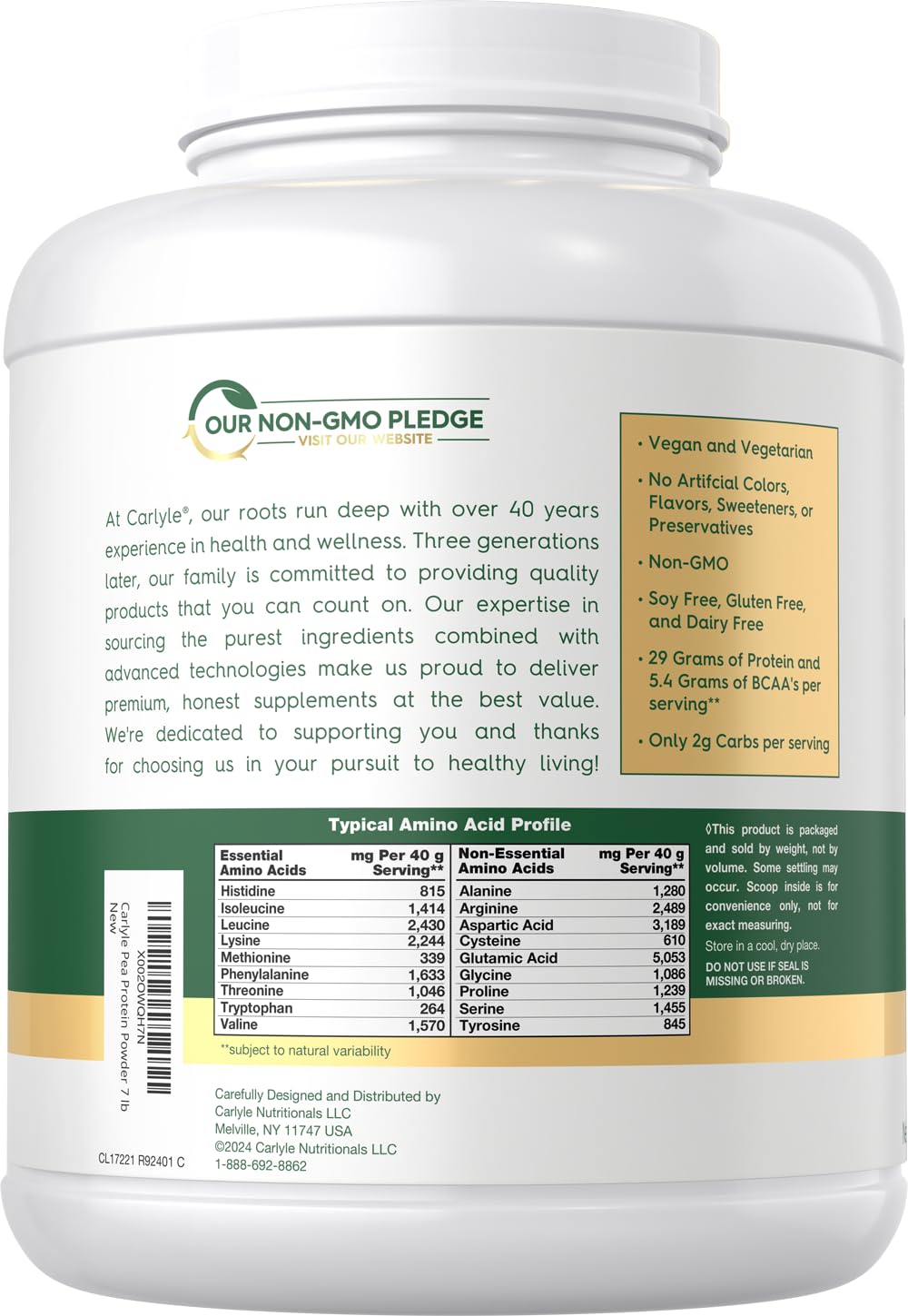 Carlyle pea protein powder dissolving in water for smooth, fast-mix shakes.
