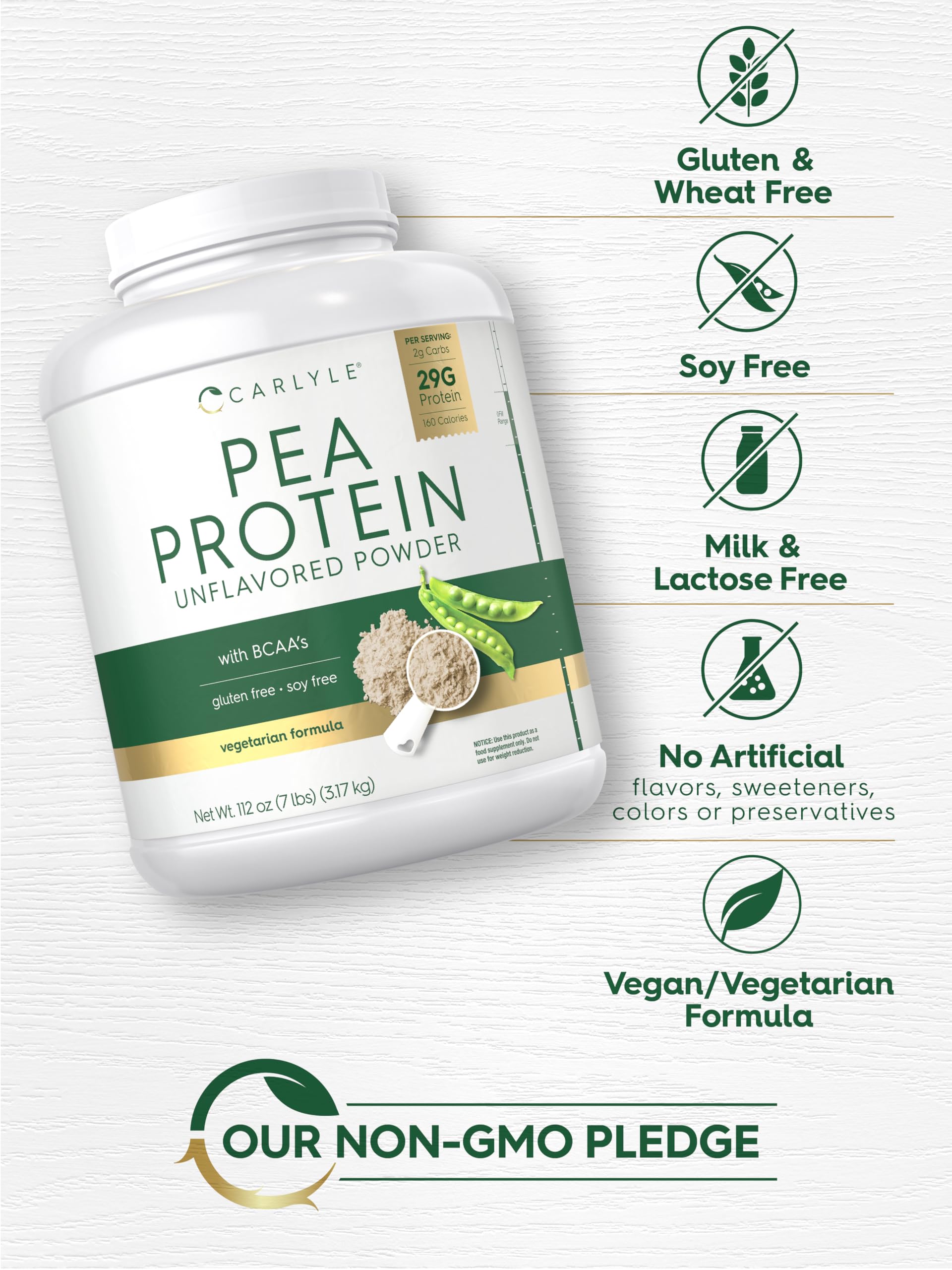 Carlyle pea protein powder texture close-up suitable for shakes.