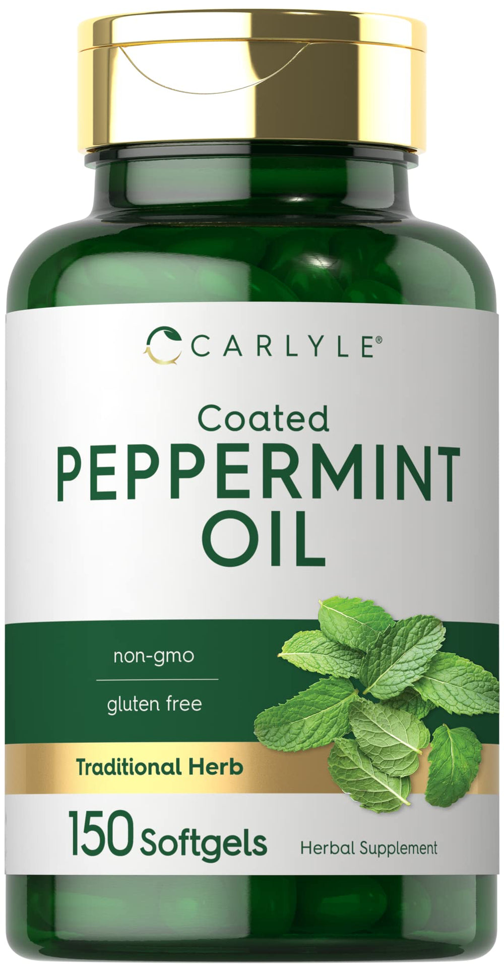 Carlyle Peppermint Oil Capsules bottle for easy daily wellness routine.