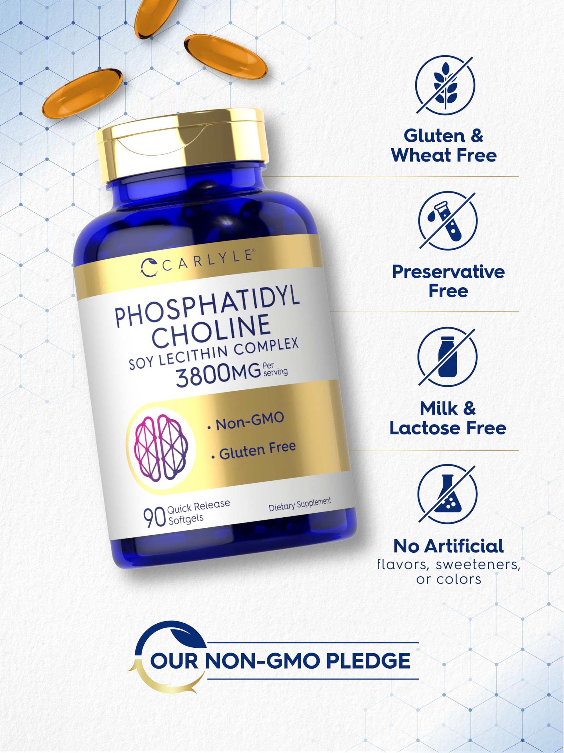 Carlyle Phosphatidyl Choline packaging – sturdy bottle and clean labeling for daily use