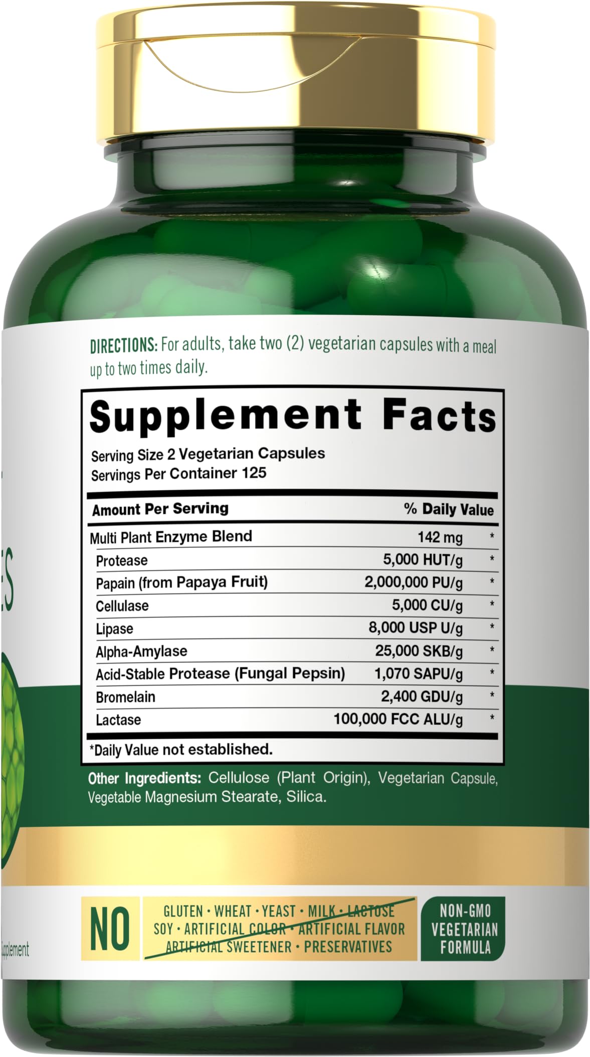 Carlyle Plant Enzymes capsules view showing individual capsules