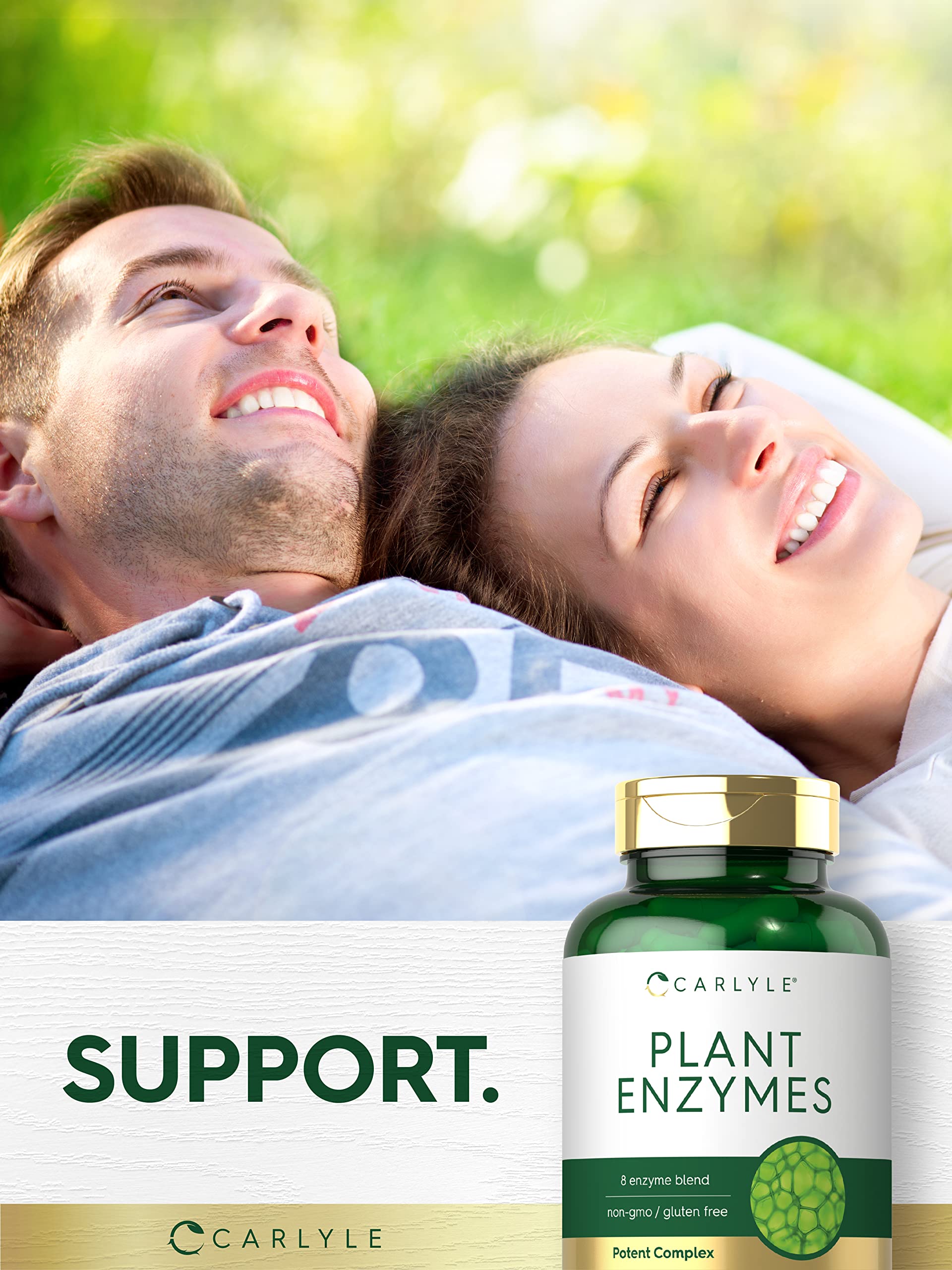 Carlyle Plant Enzymes non-gmo badge on label