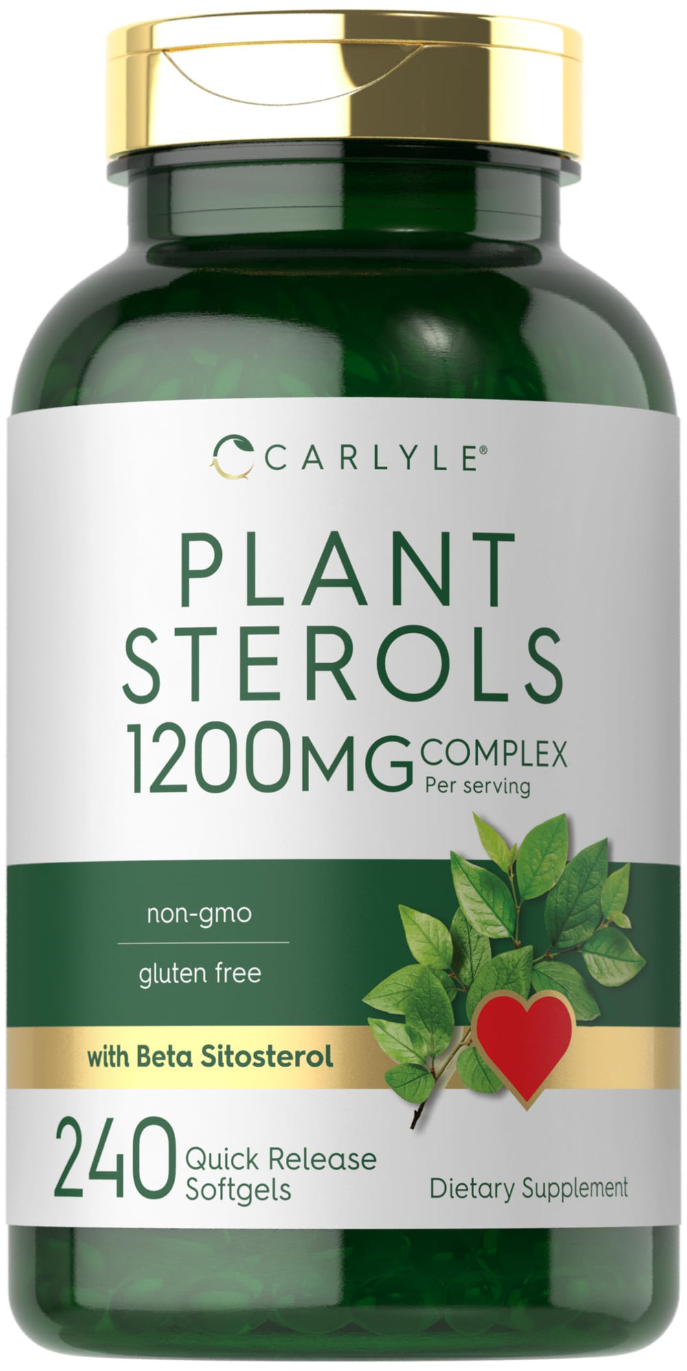 Carlyle Plant Sterols 1200mg bottle with convenient softgels for daily use