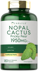 Carlyle Prickly Pear 1950 mg bottle front—gluten-free daily supplement.