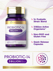 Carlyle probiotic gluten-free non-GMO label highlights clean formulation.