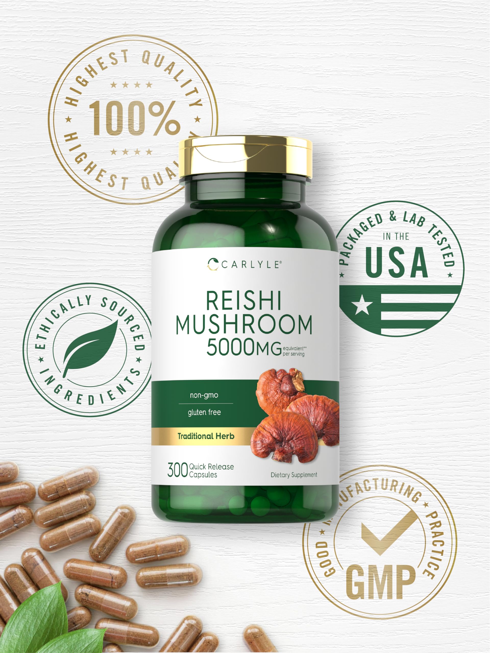 Carlyle Reishi bottle-in-hand illustrates portability for on-the-go use.