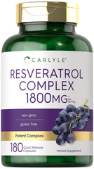 Carlyle Resveratrol 1800mg bottle front for daily wellness