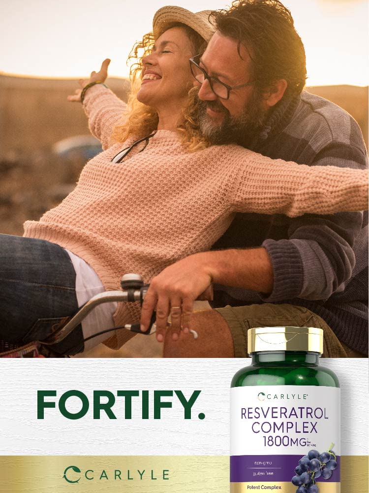 Carlyle Resveratrol label graphic emphasizing purity and quality