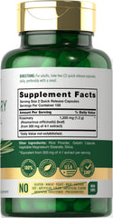 Carlyle Rosemary capsules label close-up showing 1200mg potency.