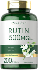Carlyle Rutin 500mg tablets — front view, convenient daily supplement for wellness.
