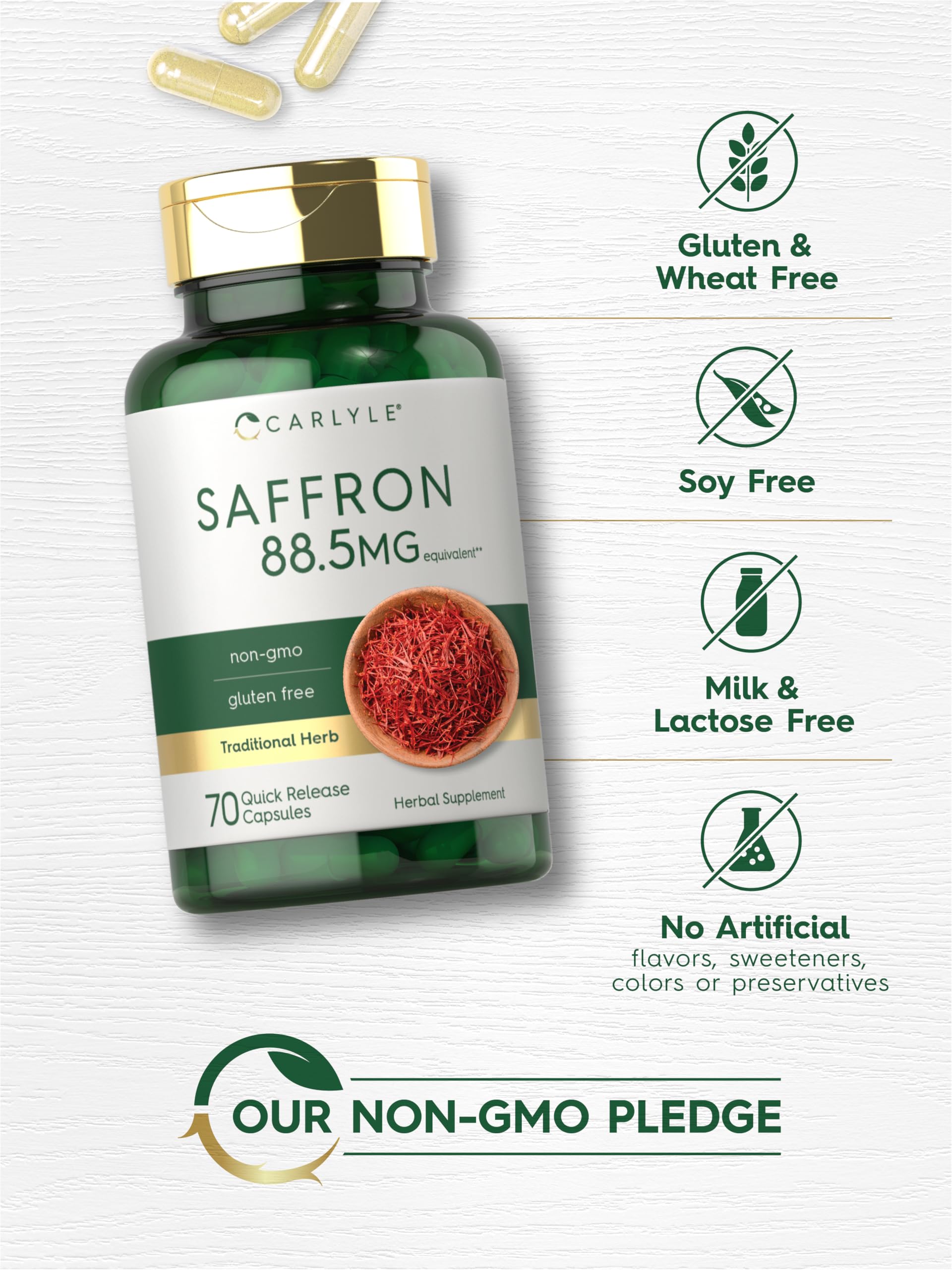 Carlyle Saffron Extract product shot emphasizing premium quality.