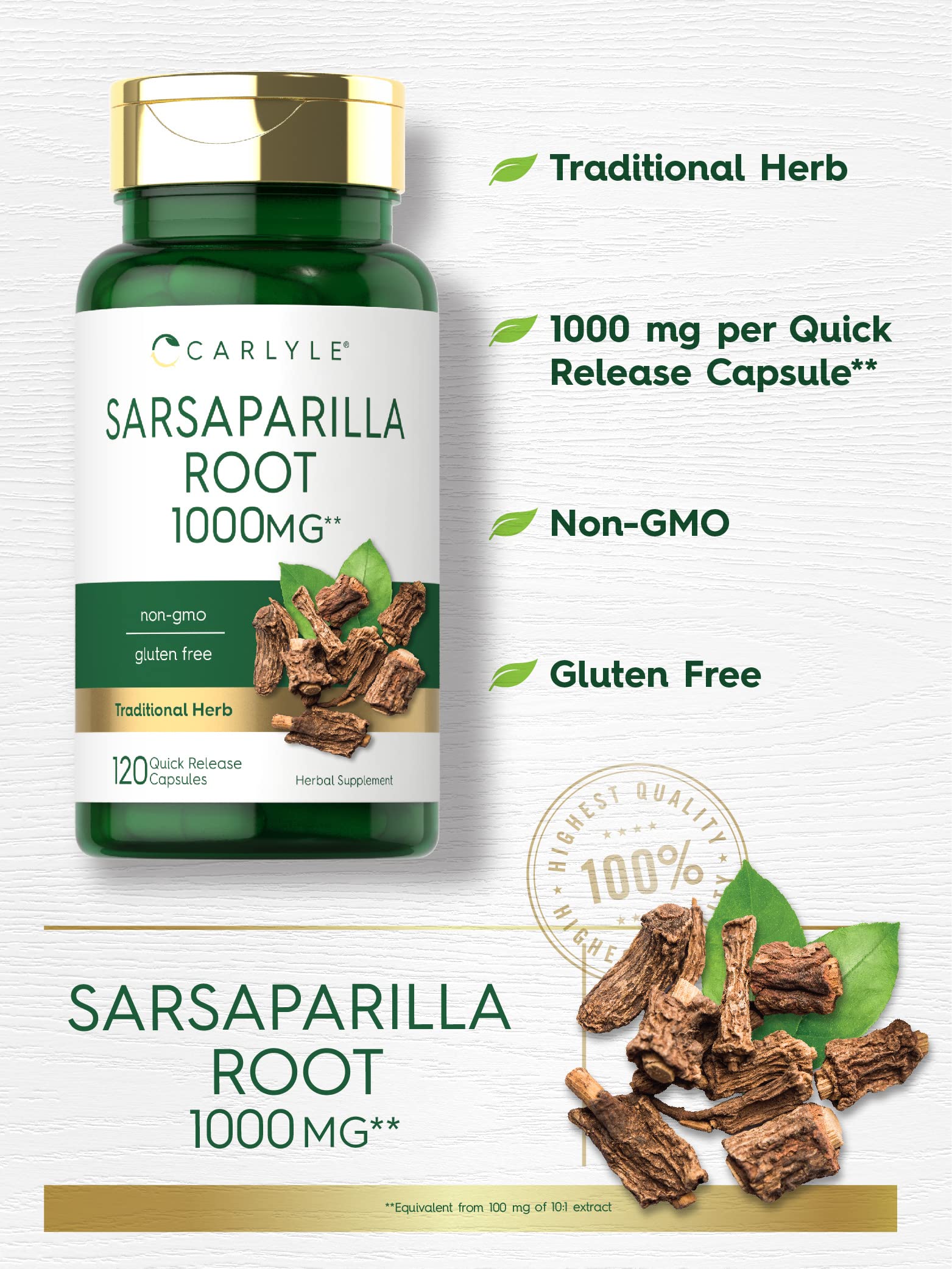 Capsule close-up showing premium 1000 mg extract per serving