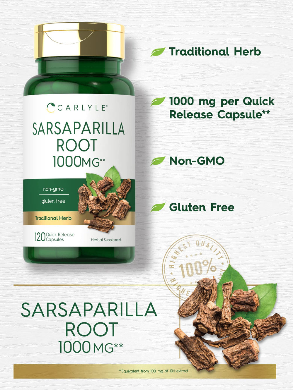 Capsule close-up showing premium 1000 mg extract per serving