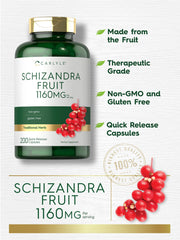 Carlyle Schisandra bottle label showing Non-GMO and gluten-free