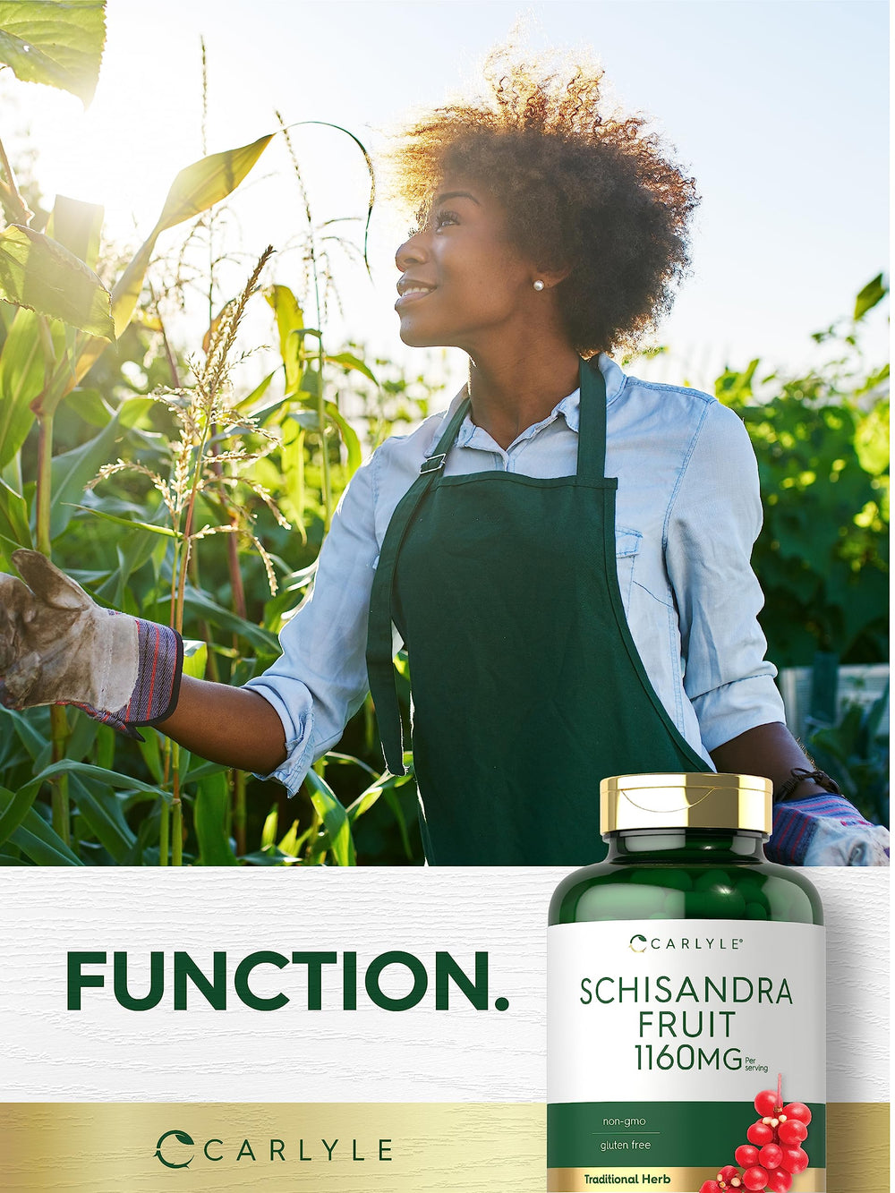 Carlyle Schisandra box highlighting gluten-free formulation