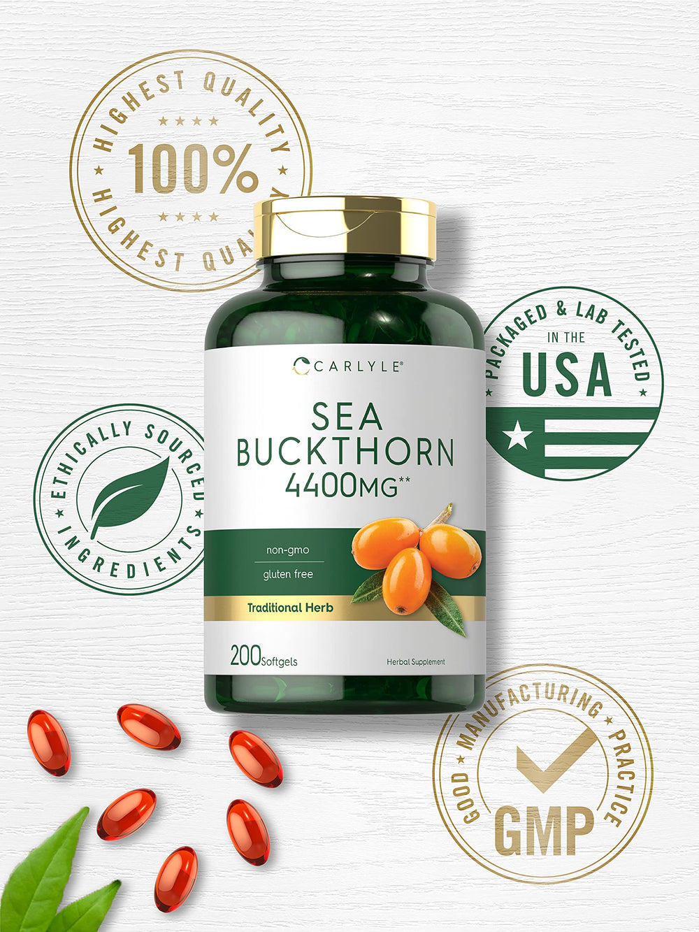 Carlyle Sea Buckthorn origin from the Himalayas emphasized in the packaging tag.