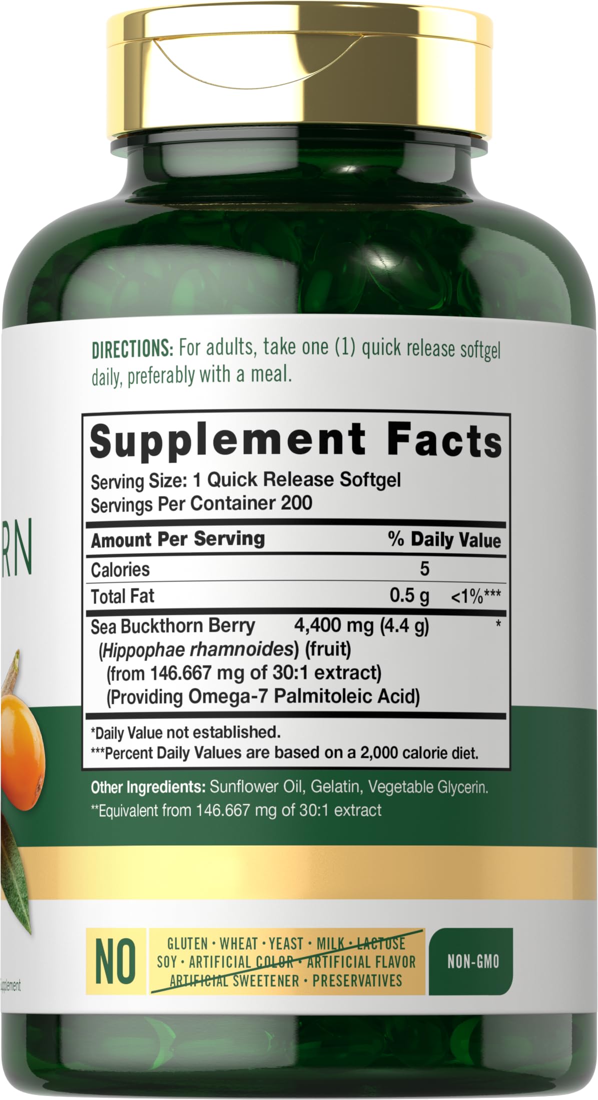 Carlyle label close-up showing non-GMO and gluten-free formula for sensitive diets.